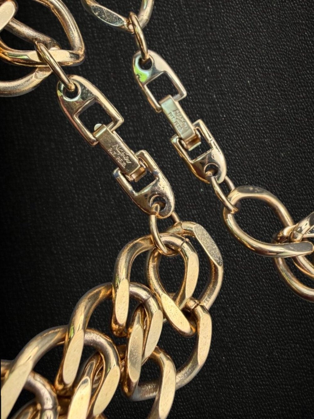 Vintage Napier Gold Tone Chunky Chain Link Necklace & Bracelet Set Statement 80s - Picture 2 of 7